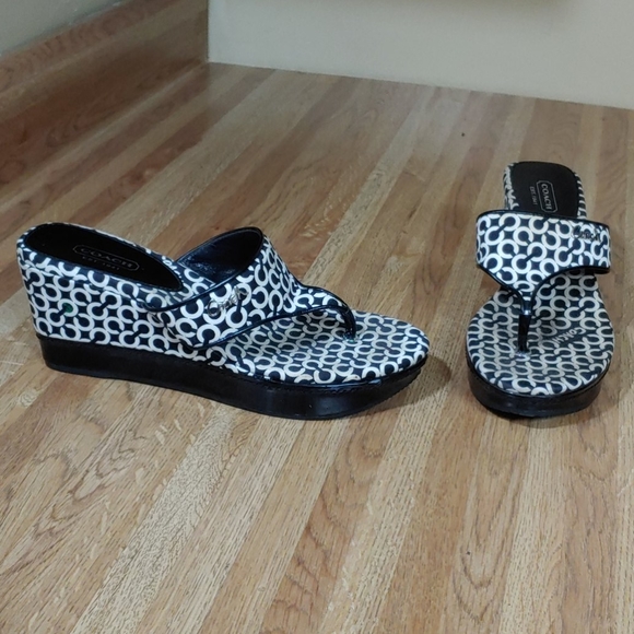 Coach Felicia Wedges Sandals 7B - Picture 1 of 12